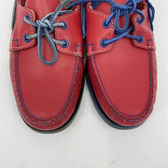 Sebago Docksides Spinnaker Colorblock Lace Up Boat Shoes Mens US Size 8.5 M Red - Picture 3 of 12